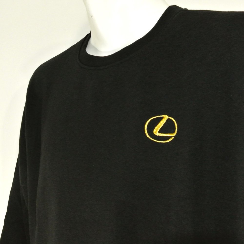 LEXUS Gold Logo Car Dealership Black Sweatshirt Employee Uniform Shirt Size M - Picture 9 of 15